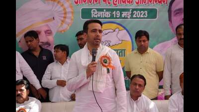 RLD president Jayant Chaudhary in Baghpat on Friday. (HT)