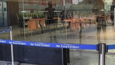 The spot at where the incident took place in Shiv Nadar University in Greater Noida. (HT Photo) The spot at where the incident took place in Shiv Nadar University in Greater Noida. (HT Photo)