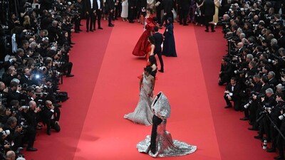 Aishwarya Rai finally graced the red carpet at the 76th edition of the Cannes Film Festival as she attended the Indiana Jones and the Dial of Destiny premiere. (AFP) Aishwarya Rai finally graced the red carpet at the 76th edition of the Cannes Film Festival as she attended the Indiana Jones and the Dial of Destiny premiere. (AFP)