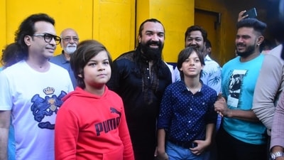 Ajaz Khan meets wife Aisha Khan, his son and other family members after bail from jail. (Photo: Varinder Chawla) (Varinder Chawla) Ajaz Khan meets wife Aisha Khan, his son and other family members after bail from jail. (Photo: Varinder Chawla) (Varinder Chawla)