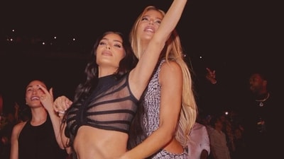 Kjloe and Kim Kardashian in a picture shared by Kim from their trip to Las Vegas. Kjloe and Kim Kardashian in a picture shared by Kim from their trip to Las Vegas.