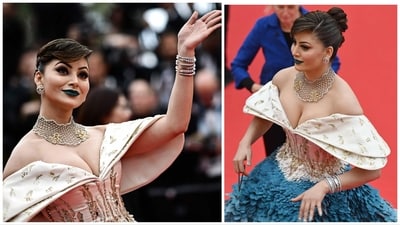 Urvashi Rautela at the Cannes Film Festival on Thursday. (AFP) Urvashi Rautela at the Cannes Film Festival on Thursday. (AFP)