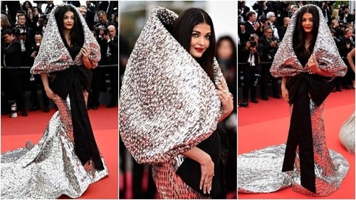 Aishwarya Rai walks the Cannes red carpet in a hooded gown. (AFP, PTI)