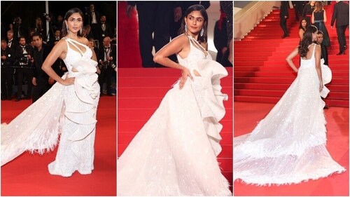 Mrunal Thakur makes her debut on the Cannes Film Festival red carpet. (Mrunal Thakur) Mrunal Thakur makes her debut on the Cannes Film Festival red carpet. (Mrunal Thakur)