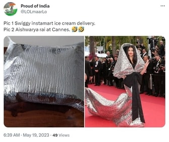 Aishwarya Rai's silver dress surely caught attention on social media. Aishwarya Rai's silver dress surely caught attention on social media.