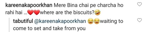 Kareena Kapoor commented on Tabu's post. Kareena Kapoor commented on Tabu's post.