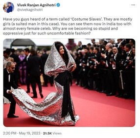 Vivek Agnihotri has shared a tweet about 'costume slaves'. Vivek Agnihotri has shared a tweet about 'costume slaves'.