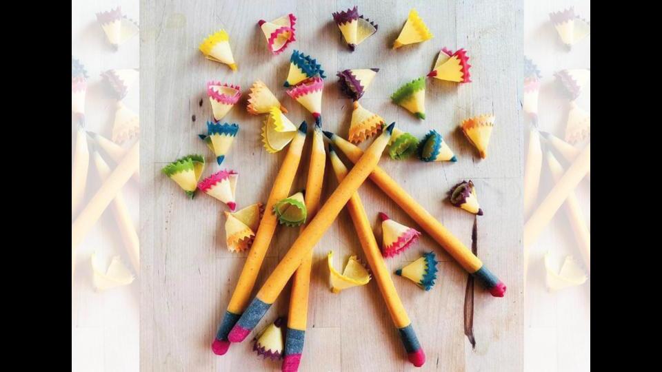 Linda Nicholson (@saltyseattle):Nicholson shapes, cuts, folds and colours her pasta to make everything from pandas to pencils, and mushrooms to lemon slices.