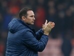 Chelsea manager Frank Lampard applauds fans