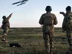 Ukrainian soldiers launch a drone at Russian positions near Bakhmut, Donetsk region. Ukrainian soldiers launch a drone at Russian positions near Bakhmut, Donetsk region.