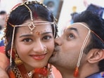 Amrita Rao and RJ Anmol at their wedding in Pune. Amrita Rao and RJ Anmol at their wedding in Pune.