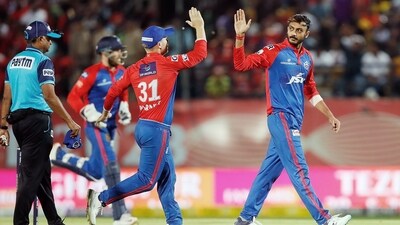 IPL 2023: Axar Patel celebrates a wicket for DC. (IPL Twitter) IPL 2023: Axar Patel celebrates a wicket for DC. (IPL Twitter)