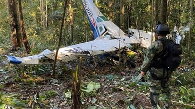 Rescue services and police are at the scene of the wreckage. (AP)