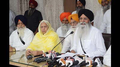 Dhami was speaking to mediapersons after the apex gurdwara body’s executive committee meeting. (HT Photo/Sameer Sehgal) Dhami was speaking to mediapersons after the apex gurdwara body’s executive committee meeting. (HT Photo/Sameer Sehgal)