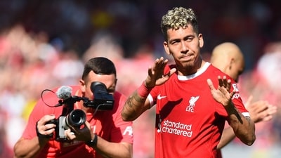 Liverpool's Brazilian striker Roberto Firmino applauds the fans. (AFP) Liverpool's Brazilian striker Roberto Firmino applauds the fans. (AFP)