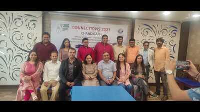 Indian Institute of Mass Communication alumni during the annual connections meeting in Chandigarh on Saturday. (HT Photo)