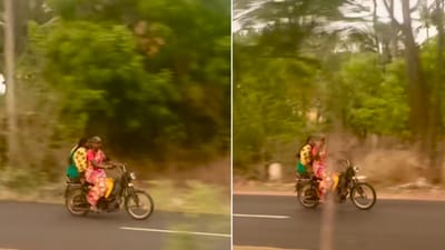 The video shows two women riding a moped. (Instagram/@shabzyed) The video shows two women riding a moped. (Instagram/@shabzyed)