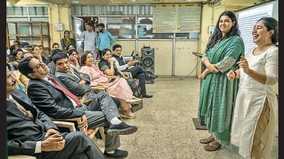 Mumbai, India - May 19, 2023: A mental wellness workshop celebrating International Day if Families at the Mumbai family court, BKC in Mumbai, India, on Friday, May 19, 2023. (Photo by Satish Bate/ Hindustan Times) (Hindustan Times) Mumbai, India - May 19, 2023: A mental wellness workshop celebrating International Day if Families at the Mumbai family court, BKC in Mumbai, India, on Friday, May 19, 2023. (Photo by Satish Bate/ Hindustan Times) (Hindustan Times)