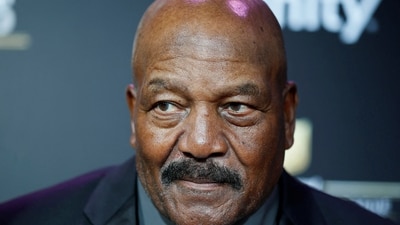 Former Cleveland Browns running back and actor Jim Brown arrives at the 2nd Annual NFL Honors in New Orleans, Louisiana. (REUTERS)