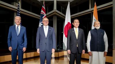 Prime Minister Narendra Modi joins the US President Joe Biden, Australian PM Anthony Albanese and Japanese PM Fumia Kishida for the 3rd in-person Quad Leaders’ Summit in Hiroshima, Japan on Saturday. (ANI) Prime Minister Narendra Modi joins the US President Joe Biden, Australian PM Anthony Albanese and Japanese PM Fumia Kishida for the 3rd in-person Quad Leaders’ Summit in Hiroshima, Japan on Saturday. (ANI)