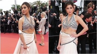 How Sara Ali Khan's India-inspired saree-style skirt was draped for 2023 Cannes Film Festival How Sara Ali Khan's India-inspired saree-style skirt was draped for 2023 Cannes Film Festival