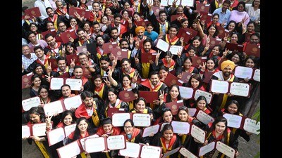 Students seen in jubilant mood after the 70th convocation of Panjab University in Chandigarh on Saturday. (Ravi Kumar/HT) Students seen in jubilant mood after the 70th convocation of Panjab University in Chandigarh on Saturday. (Ravi Kumar/HT)