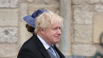 Former British Prime Minister Boris Johnson at an event in London. (via REUTERS)