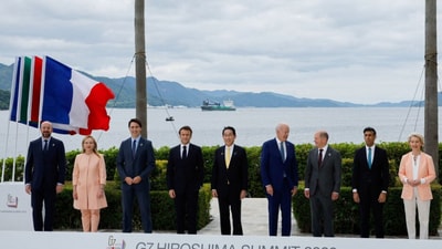 World leaders meet at the G7 summit. (Reuters) World leaders meet at the G7 summit. (Reuters)