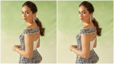 Assisted by makeup artist Richard Joseph, Mira decked up in silver eyeshadow, mascara-laden eyelashes, contoured cheeks and a shade of nude lipstick. (Instagram/@mira.kapoor) Assisted by makeup artist Richard Joseph, Mira decked up in silver eyeshadow, mascara-laden eyelashes, contoured cheeks and a shade of nude lipstick. (Instagram/@mira.kapoor)