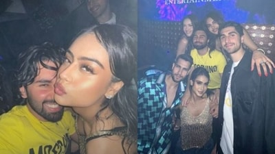 Nysa Devgan and her friends at a club in London. Nysa Devgan and her friends at a club in London.