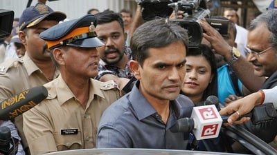Former Narcotics Control Bureau zonal director Sameer Wankhede at the Bombay high court for a hearing on the Aryan Khan case in Mumbai on Friday.