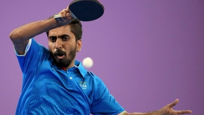 Gnanasekaran Sathiyan in action. (AP) Gnanasekaran Sathiyan in action. (AP)