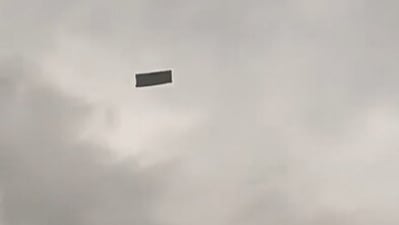 Sofa seen flying due to violent storm in Ankara. (Screengrab)