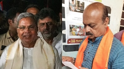 Karnataka’s new chief minister Siddaramaiah (L) and former CM Basavaraj Bommai. (File) Karnataka’s new chief minister Siddaramaiah (L) and former CM Basavaraj Bommai. (File)