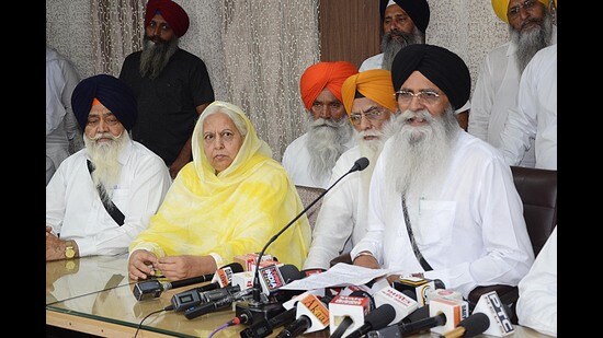 Dhami was speaking to mediapersons after the apex gurdwara body’s executive committee meeting. (HT Photo/Sameer Sehgal)