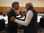 UK PM Rishi Sunak and PM Modi met on the sidelines of the G7 Summit in Hiroshima, Japan. (Twitter) UK PM Rishi Sunak and PM Modi met on the sidelines of the G7 Summit in Hiroshima, Japan. (Twitter)
