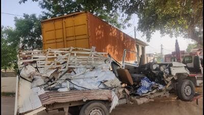 Two killed after bus rams pick-up van in Bilaspur Two killed after bus rams pick-up van in Bilaspur