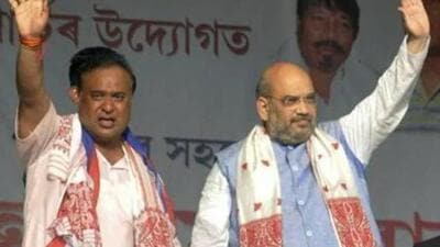 Assam chief minister Himanta Biswa Sarma and Union home minister Amit Shah (File Photo)