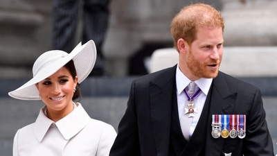 Prince Harry and Meghan are seen. (Reuters)