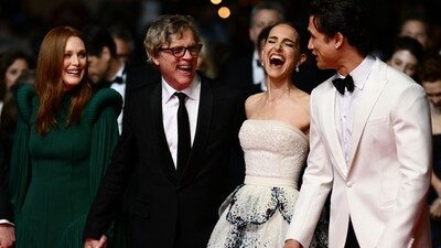 Director Todd Haynes and Charles Melton also joined them on the red carpet. (AFP) Director Todd Haynes and Charles Melton also joined them on the red carpet. (AFP)