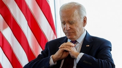 U.S. President Joe Biden meets with Ukrainian President Volodymyr Zelenskiy (not pictured), during the G7 Summit at the Grand Prince Hotel in Hiroshima, Japan, May 21, 2023. (REUTERS)