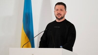 Ukrainian President Volodymyr Zelenskyy speaks during a news conference at the Group of Seven nations' summit in Hiroshima. (AP) Ukrainian President Volodymyr Zelenskyy speaks during a news conference at the Group of Seven nations' summit in Hiroshima. (AP)