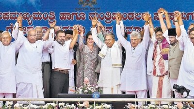 Leaders of various opposition parties, including NCP chief Sharad Pawar, were present at Siddaramaiah's swearing-in on Saturday. Leaders of various opposition parties, including NCP chief Sharad Pawar, were present at Siddaramaiah's swearing-in on Saturday.