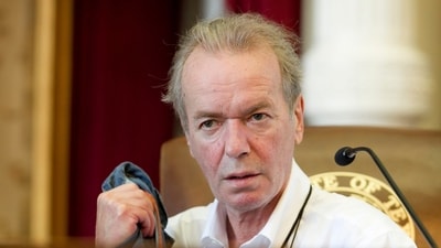Author Martin Amis prepares to give a speech at the Texas Book Festival at the Capitol in Austin, Texas in 2014 (AP/ file photo)