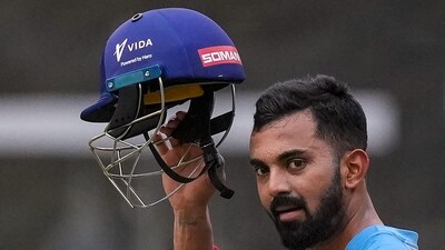 Lucknow Super Giants captain KL Rahul during a practice session (PTI) Lucknow Super Giants captain KL Rahul during a practice session (PTI)