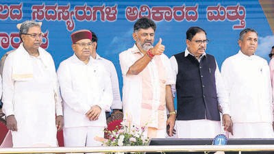 Several leaders reach to Siddaramaiah’s residence to lobby for ministerial berths (PTI) Several leaders reach to Siddaramaiah’s residence to lobby for ministerial berths (PTI)