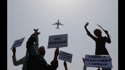 Special arrangements are in place at the airport for the convenience of the pilgrims. (Deepak Gupta/HT) Special arrangements are in place at the airport for the convenience of the pilgrims. (Deepak Gupta/HT)