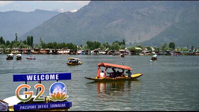 Srinagar has been decked out in G20 banners and murals, while personnel from different security forces are camping in the city to ensure smooth sailing. (Wassem Andrabi/HT) Srinagar has been decked out in G20 banners and murals, while personnel from different security forces are camping in the city to ensure smooth sailing. (Wassem Andrabi/HT)
