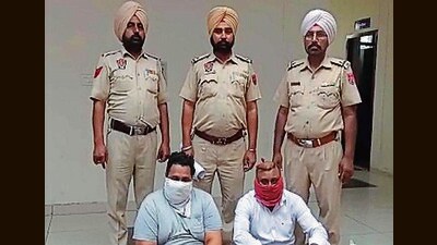 The accused in custody of Doraha police on Sunday. (HT Photo) The accused in custody of Doraha police on Sunday. (HT Photo)
