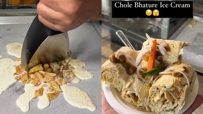 Chole bhature meets ice cream, and people are not ready for it. (Instagram/@cravingseverytime)
